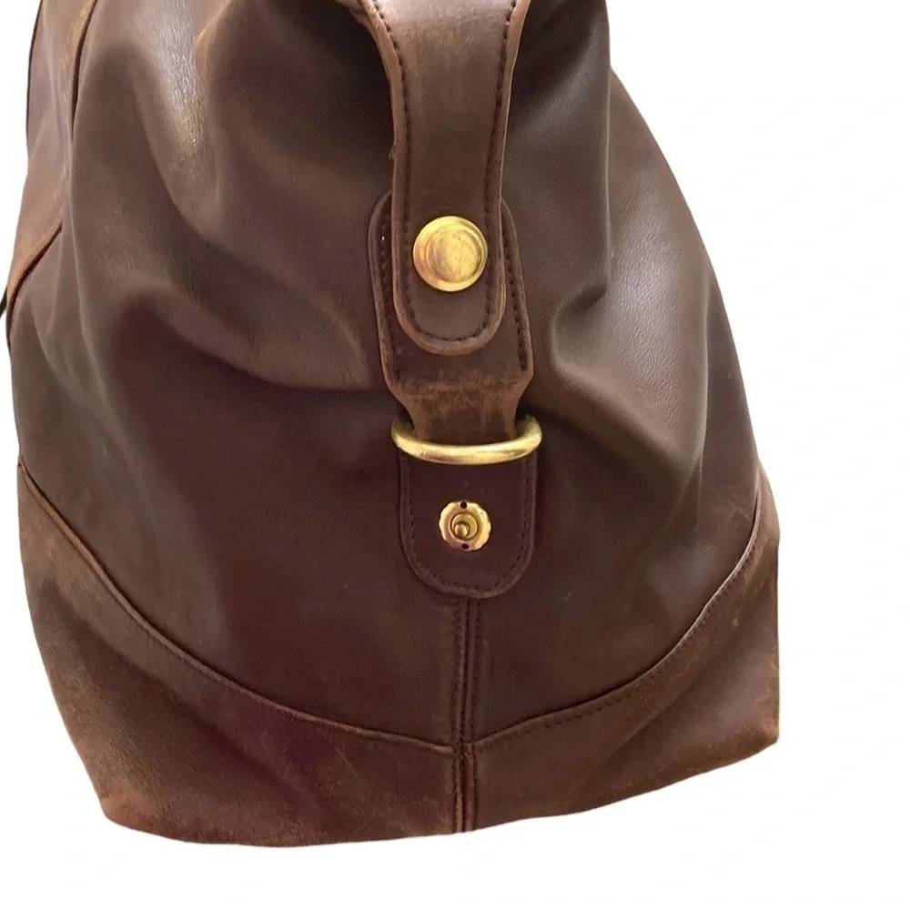 Coach 0502 vintage brown leather duffle bag made in Mexico RARE